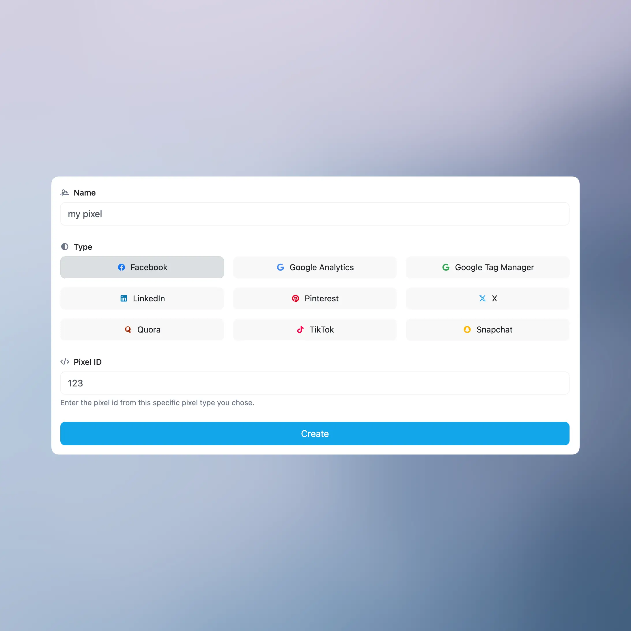 66transfer tracking pixels configuration page